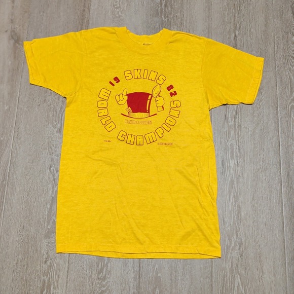 Jewel & Co Other - Vintage 1982 Skins World Champions Yellow T-Shirt Youth M Single Stitch Redskins